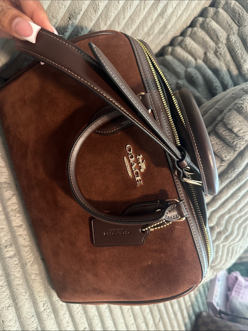 Coach Brown Suede Rowan - Picture 3 of 3